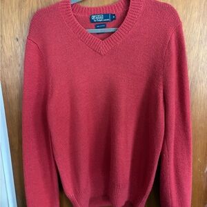 Ralph Lauren Women's V-Neck Sweater in Red